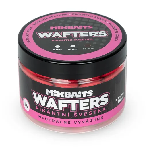 Mikbaits Boilie vyvážené nástrahy Wafters 150ml - Pikantní švestka 16mm,Mikbaits Boilie vyvážené nástrahy Wafters 150ml - Pikantní švestka 16mm