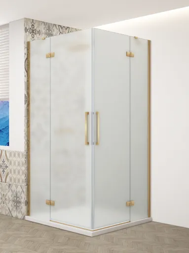 GELCO TRINITY GOLD čtvercový kout 800x800 rohový vstup, matné sklo, GT2280-80M-G GT2280-80M-G