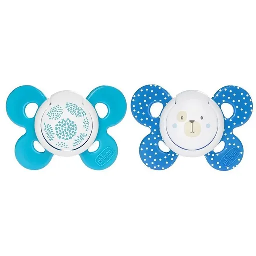 Chicco Dudlík Physio Comfort silikonový 6-16m chlapec - tečky/méďa 2 ks