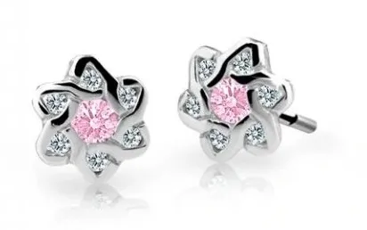 Cutie Jewellery Dětské náušnice z bílého zlata C2149-30-X-2 růžová