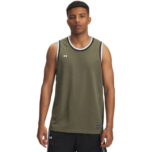 Under Armour ZONE PRO MESH TANK Pánské tílko na basket, khaki, velikost M