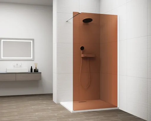 POLYSAN ESCA WHITE MATT jednodílná sprchová zástěna k instalaci ke stěně, sklo Marron, 700  ES1570-03