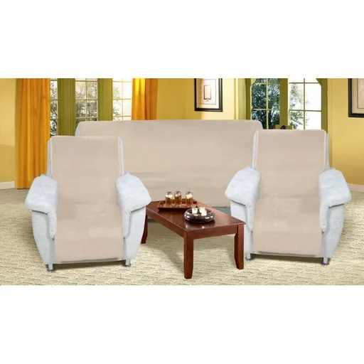 Bellatex Přehozy na sedací soupravu Korall micro béžová, 150 x 200 cm, 2ks 65 x 150 cm