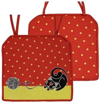 Home Elements podsedák s kočkou 40 × 40 cm červený (11012)