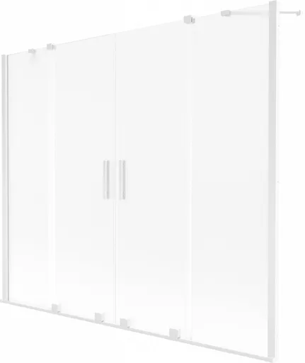 MEXEN/S Velar Duo dvoukřídlá posuvná vanová zástěna 180 x 150, dekor, bílá 896-180-000-32-20