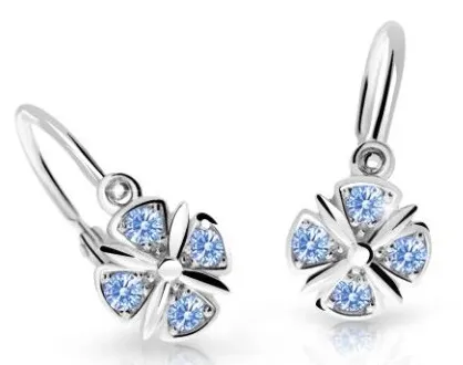 Cutie Jewellery Slušivé dětské náušnice z bílého zlata C2245-10-X-2 světle modrá