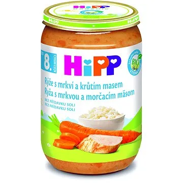 HiPP BIO Rýže s karotkou a krůtím masem 8 m+, 220 g (4062300316133)