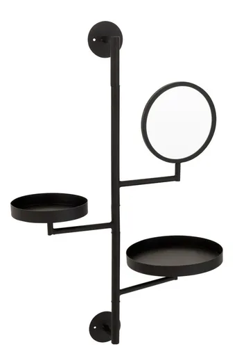 Černá kovová nástěnná police Trally - 50*23*75,5 cm J-Line by Jolipa