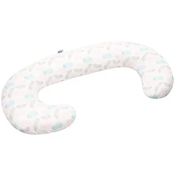 NEW BABY univerzální kojící polštář ve tvaru C pírka růžová (8596164077252)