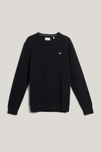 SVETR GANT MICRO TEXTURE C-NECK BLACK