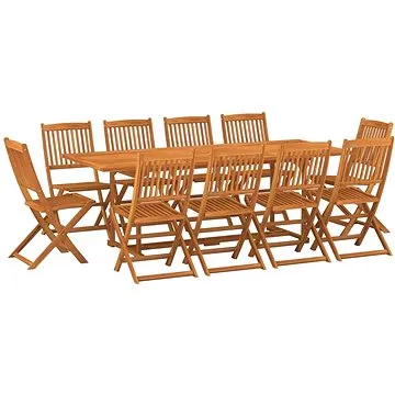 11dílný zahradní jídelní set masivní akáciové dřevo, 3086987 (3086987)