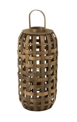 Dřevěná lucerna na svíčku Toinette S - Ø 32*68 cm J-Line by Jolipa