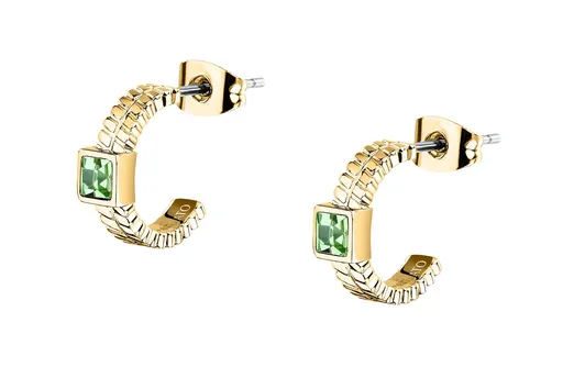 Morellato Pozlacené náušnice se zelenými krystaly Gioia SAVY42