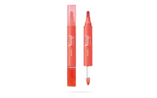 PUPA Milano Fix a olejový lesk na rty 2v1 Vamp! (Marker Duo) 4 ml 009 Jelly Coral