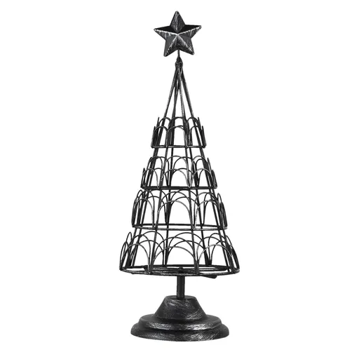 Černý kovový dekorační stromek na karty nebo fotografie - Ø 12*31 cm Clayre & Eef