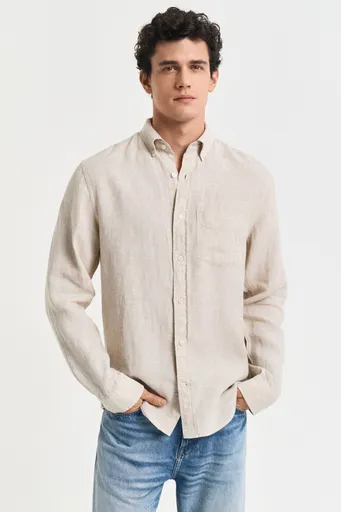 KOŠILE GANT REG LINEN SHIRT DRY SAND