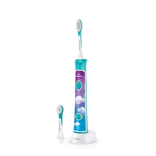 Philips HX6322/04 Sonicare for Kids, zubní kartáček, pro děti, 62000 kmitů/min, 2 režimy čištění, Bluetooth, aqua