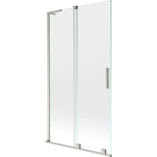 MEXEN/S Velar L dvoukřídlá posuvná vanová zástěna 100 x 150, transparent, nikl kartáčovaný 896-100-003-01-97