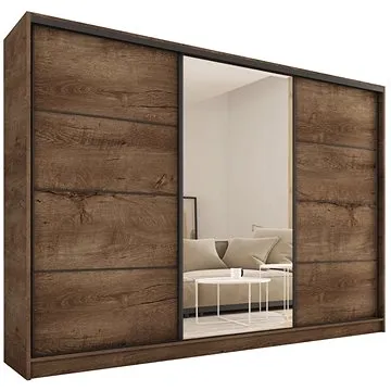 Šatní skříň Harazia 250 se zrcadlem, dub lefkas (BRO-LOFT250-DL/Z)