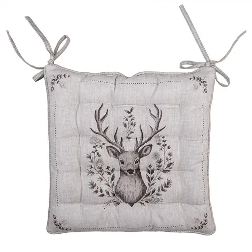 Béžový podsedák s výplní s jeleny Gentle Wilderness - 40*40*4 cm Clayre & Eef