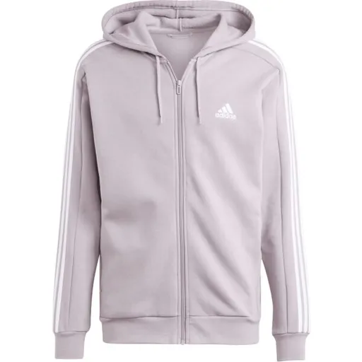 adidas ESSENTIALS FLEECE 3-STRIPES FULL-ZIP HOODIE Pánská mikina, růžová, velikost XXL