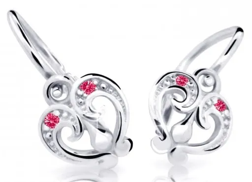 Cutie Jewellery Slušivé dětské náušnice z bílého zlata C2211-10-X-2 fuchsiová