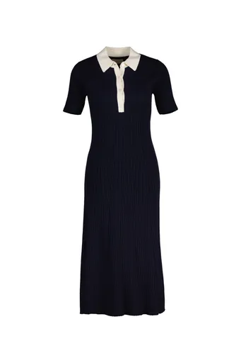 ŠATY GANT RIB KNIT RUGGER DRESS EVENING BLUE