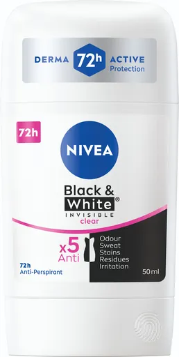 NIVEA Stick AP B&W Invisible Clear 50 ml (9005800352275)