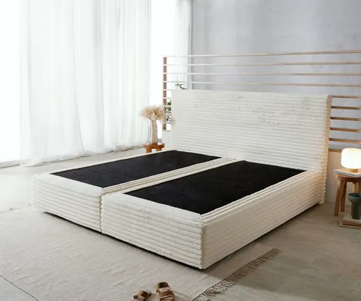 Boxspring postel Dream-Well 200x200 cm plyšový manšestr