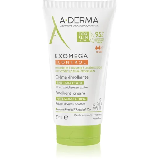 A-Derma Exomega Control Emollient Cream tělový krém pro velmi suchou citlivou a atopickou pokožku 50 ml