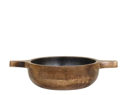 Dřevěná servírovací miska z mangového dřeva Tours Handles - Ø 17*5 cm/ 700ml Chic Antique