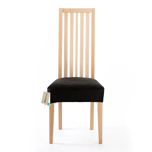 Restilo Napínací potah na sedák na židli Sento černá, 40 x 40 + 5 cm