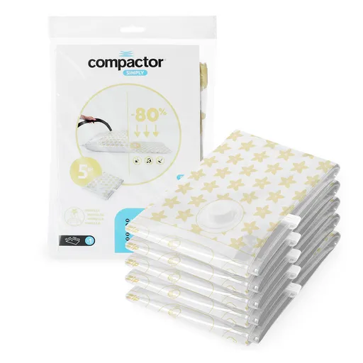 Compactor Sada vakuových úložných pytlů Compress L Vanilka 100 l, 70 x 100 cm, 5 ks, 5 ks