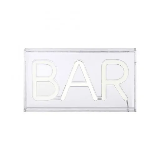 LEUCHTEN DIREKT is JUST LIGHT LED nástěnné svítidlo bílé nápis BAR, USB, dekorační šňůrový vypínač LD 85026-16