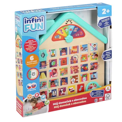 Domeček dřevěný s abecedou