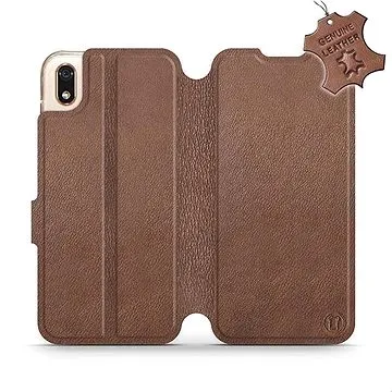 Flip pouzdro na mobil Huawei Y5 2019 - Hnědé - kožené -  Brown Leather (5903226920600)