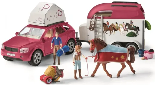 Schleich 42535 Dobrodružné auto s přívěsem a koněm
