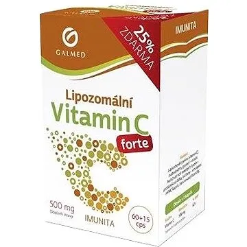 Galmed Vitamín C 500mg Lipozomální forte 60+15 kapslí (8594058237706)