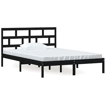 Rám postele černý masivní borovice 140 × 200 cm, 3101222 (3101222)