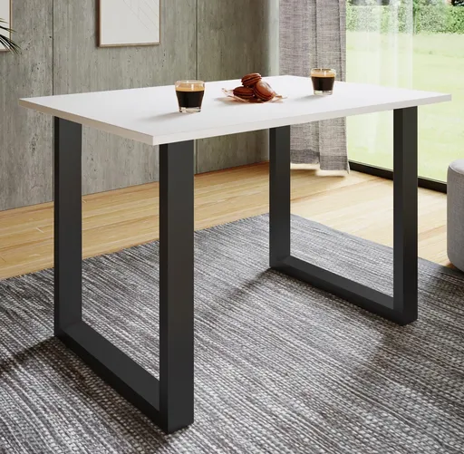 VCM Jídelní stůl Xona 110x80 U-nohy, bílý