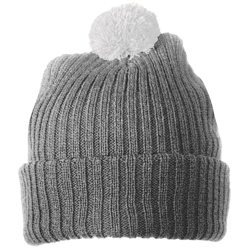 Myrtle Beach (Daiber) Pletená čepice s bambulí MB7540 - Tmavě šedá / světle šedá | uni
