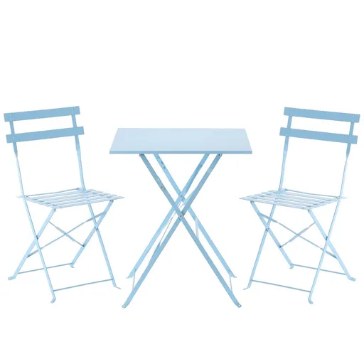 Aldotrade Zahradní skládací nábytek Bety modrá, set stolu a 2 židlí