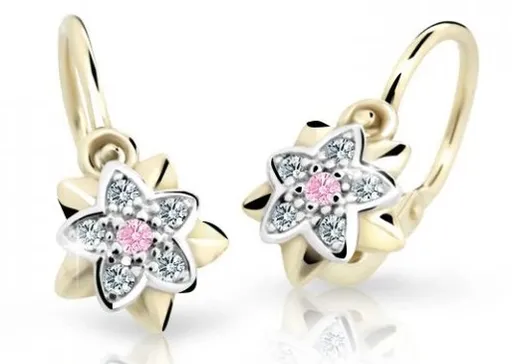 Cutie Jewellery Zlaté dětské náušnice C2210-10-X-1 růžová