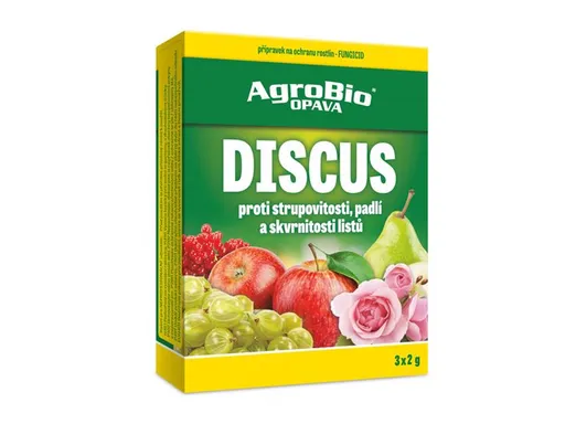Přípravek proti strupovitosti, padlí a skvrnitosti AGROBIO Discus 3x2g