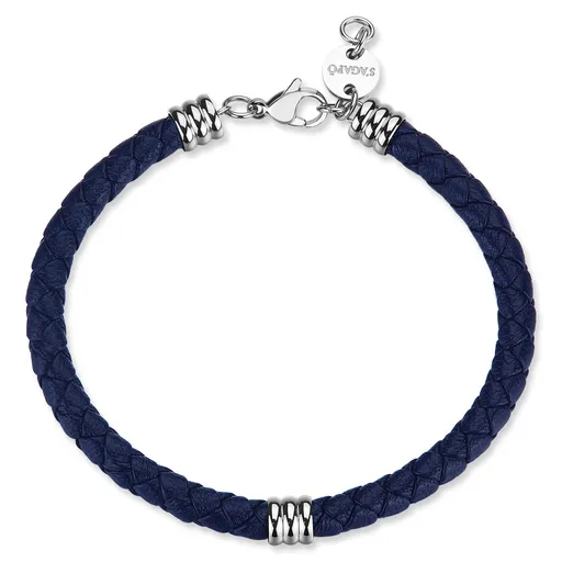 S'Agapõ Modrý kožený náramek Nomad SNO13