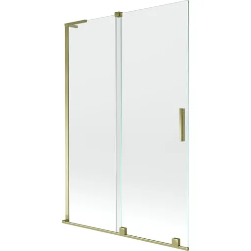 MEXEN/S Velar L dvoukřídlá posuvná vanová zástěna 120 x 150, transparent, zlatá 896-120-003-01-50