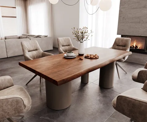 Jídelní stůl Edge 200x100 XL Akácie hnědá Troa Metal Effect