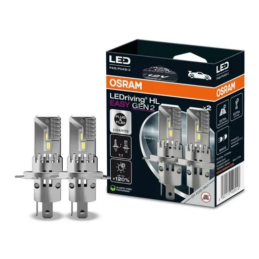 OSRAM LEDriving HL EASY H4/H19 12V 22W/24W P43t/PU43t-3 6500K White Gen2 2ks 64193DWESY2-2HB