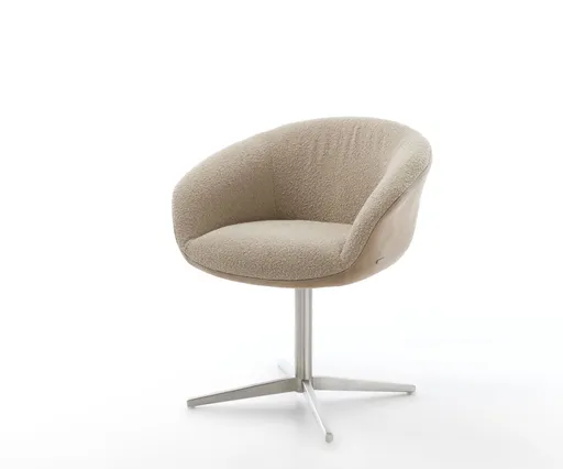 Jídelní židle Vinka-Flex s područkami mix materiálů béžová