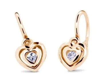 Cutie Diamonds Dětské náušnice z růžového zlata Srdíčka s brilianty DC2177-10-00-X-4